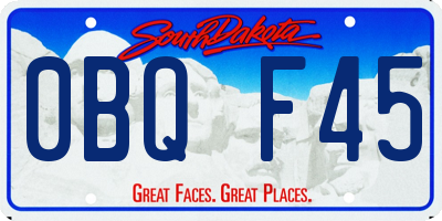 SD license plate 0BQF45