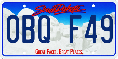 SD license plate 0BQF49
