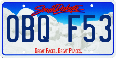 SD license plate 0BQF53