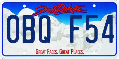 SD license plate 0BQF54