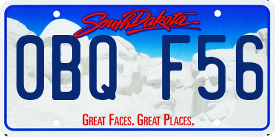 SD license plate 0BQF56