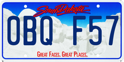 SD license plate 0BQF57
