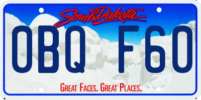 SD license plate 0BQF60