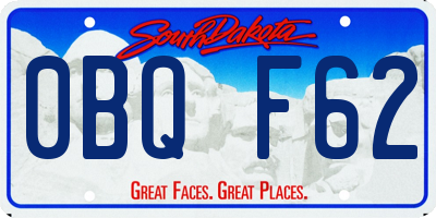 SD license plate 0BQF62