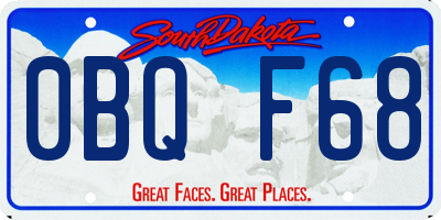 SD license plate 0BQF68