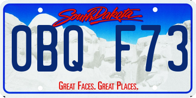 SD license plate 0BQF73
