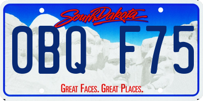 SD license plate 0BQF75