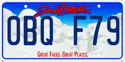 SD license plate 0BQF79