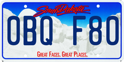 SD license plate 0BQF80