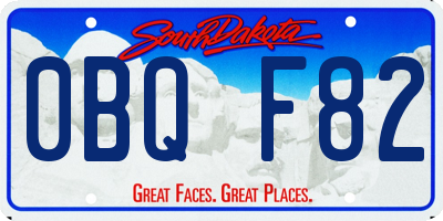 SD license plate 0BQF82