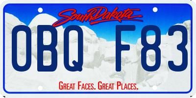 SD license plate 0BQF83