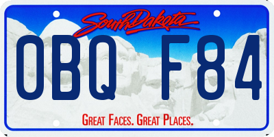 SD license plate 0BQF84