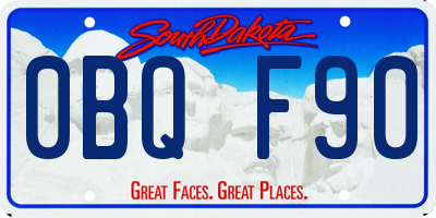 SD license plate 0BQF90