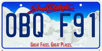 SD license plate 0BQF91