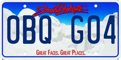 SD license plate 0BQG04