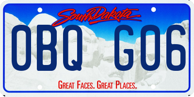 SD license plate 0BQG06