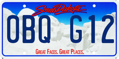 SD license plate 0BQG12