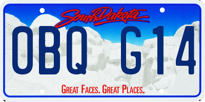 SD license plate 0BQG14