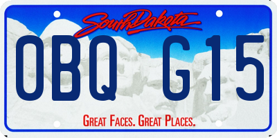 SD license plate 0BQG15