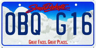 SD license plate 0BQG16