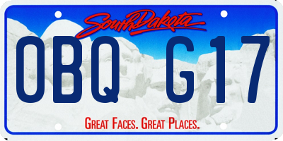 SD license plate 0BQG17