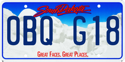SD license plate 0BQG18