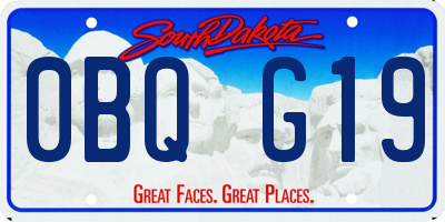 SD license plate 0BQG19