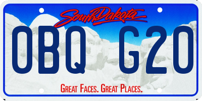 SD license plate 0BQG20