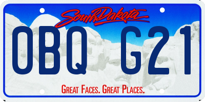 SD license plate 0BQG21