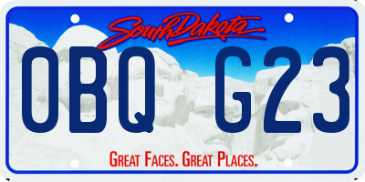 SD license plate 0BQG23