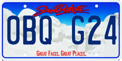 SD license plate 0BQG24