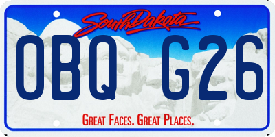 SD license plate 0BQG26