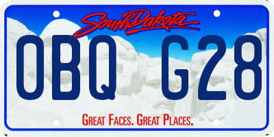 SD license plate 0BQG28