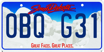 SD license plate 0BQG31