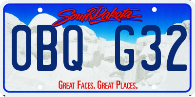 SD license plate 0BQG32