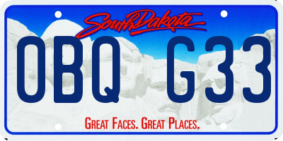 SD license plate 0BQG33