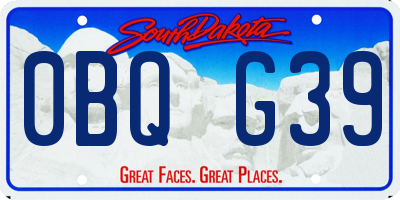 SD license plate 0BQG39