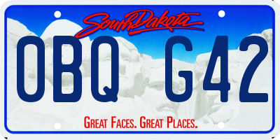 SD license plate 0BQG42
