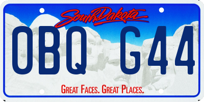SD license plate 0BQG44