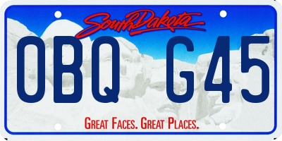 SD license plate 0BQG45