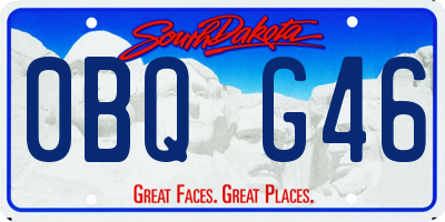 SD license plate 0BQG46