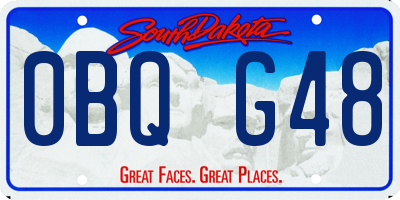 SD license plate 0BQG48