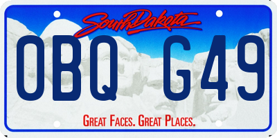 SD license plate 0BQG49