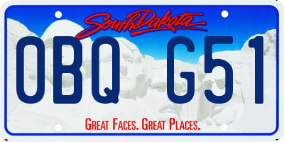 SD license plate 0BQG51