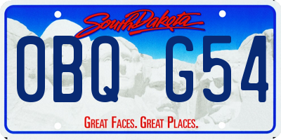 SD license plate 0BQG54