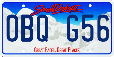 SD license plate 0BQG56
