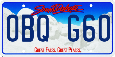SD license plate 0BQG60