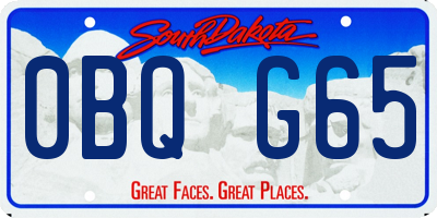 SD license plate 0BQG65
