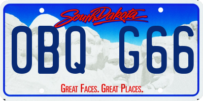 SD license plate 0BQG66