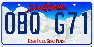 SD license plate 0BQG71
